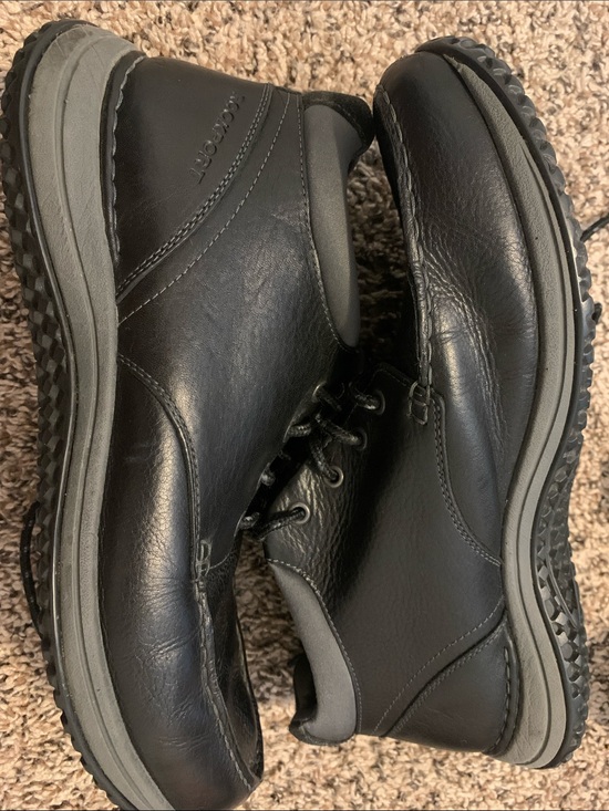 Rockport Black Leather Lace-Up Derby Shoes for Men